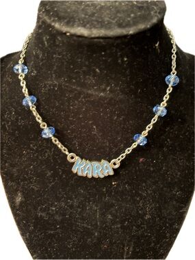 Personalized Kara Name Necklace in Blue